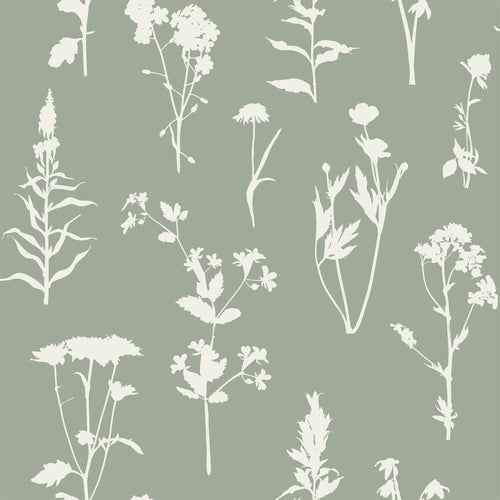 ESTAhome behang veldbloemen jade groen - 50 x 900 cm - 139395