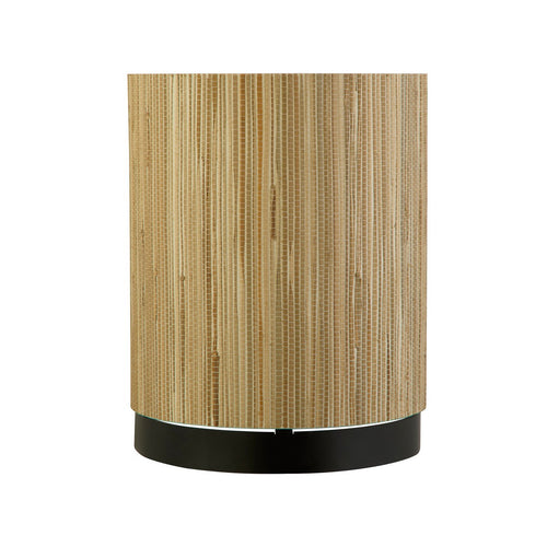 Searchlight Meadow 1-lichts wandlamp, kap van natuurlijk gras en zwart metaal