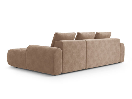 Cosmopolitan Design Converteerbare hoekbank rechts met opbergdoos Linz 3-zits, flueel donkerbeige - 142x275x84cm