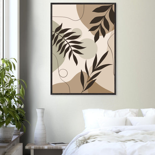 Artfulprints Poster Boho – Shaped leaves   - 50x70 cm - Meerkleurig
