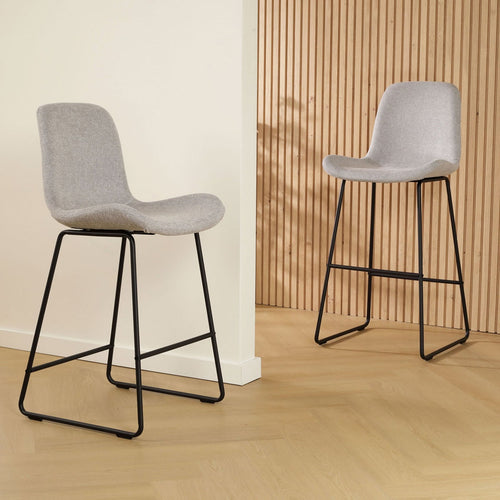 Nolon Nino-Fé Barkruk Lichtgrijs - Zwart Onderstel - 75 cm - vtwonen shop