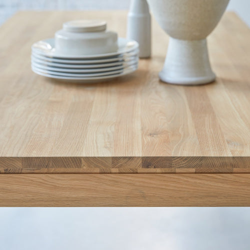 Tikamoon Tafel van massief eikenhoutzonder knoesten voor 6/8 personen - Naturel