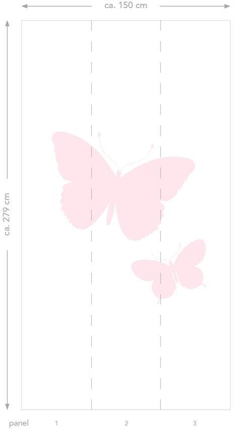 Origin Wallcoverings fotobehang vlinders zacht roze - 150 x 279 cm - 357221