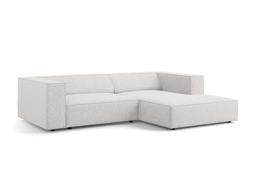 Cosmopolitan Design rechter hoekbank Arendal 3-zits, chenille, lichtgrijs - 166x224x70cm