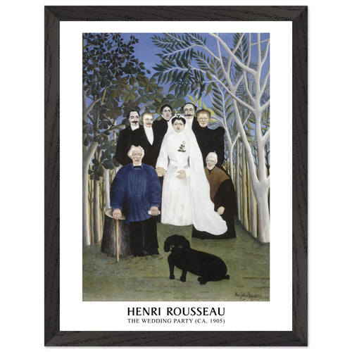 Artfulprints Poster met Lijst Henri Rousseau - The wedding party   - 30x40 cm - Meerkleurig