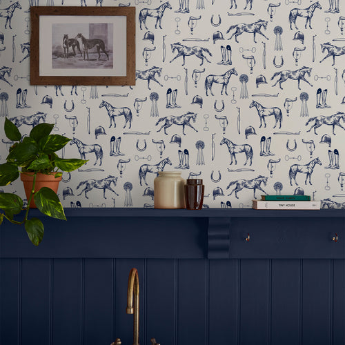 Joules Vliesbehang - Sketched Equestrian