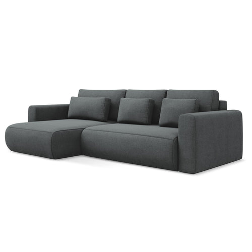 LaMiaSofa hoekbank links Perugia - textuurstof - grijs - 278x149x82