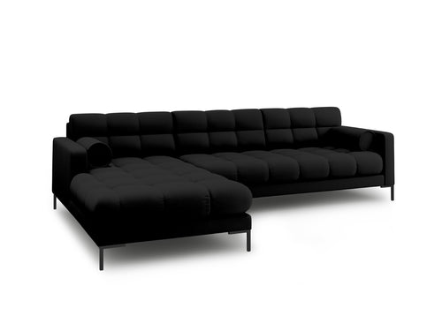 Cosmopolitan Design linker hoekbank Bali 5-zits, structurele stof, zwart - 185x293x75cm