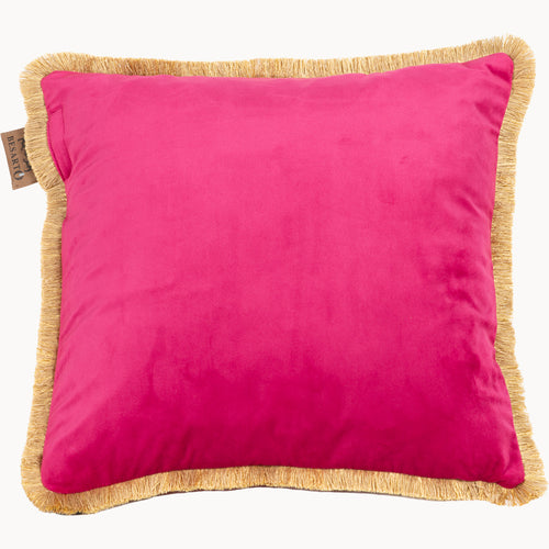 Besarto, draadloos Warmtekussen, Carino fuchsia met gouden franje - vtwonen shop