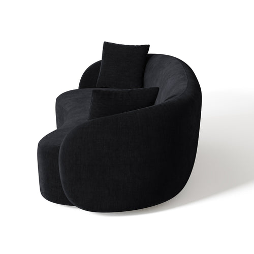 Sia Home - Rechte bank CELINE - Zacht aanvoelende geweven stof - Zwart - 210cm - vtwonen shop