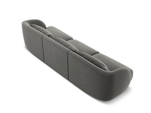 Cosmopolitan Design Bank Tulum 3-zits, flueel, lichtgrijs - 90x255x70cm
