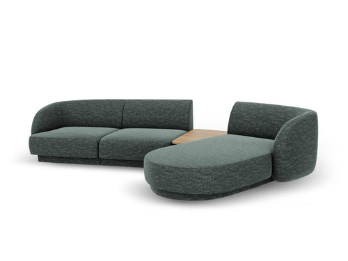 Micadoni Rechte modulaire bank Miley 3-zits, chenille, olie - 178x303x70cm