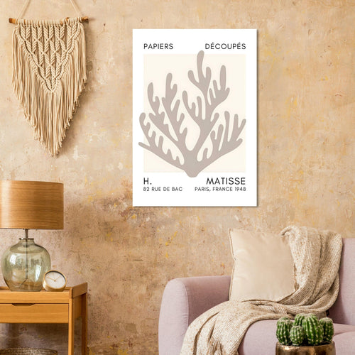 Artfulprints  Matisse – Coral harmony grey   poster 30x40 cm