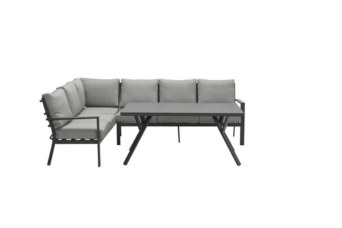 Sergio lounge-diningset - 3-delig - links - carbon black -licht grijs - vtwonen shop