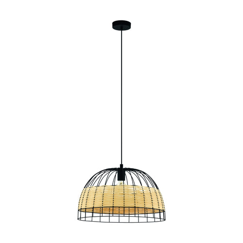 EGLO hanglamp Anwick - e27 - ø 50 cm - zwart/rotan - vtwonen shop