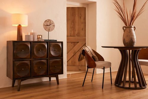 J-Line ladekast Cirkel - hout - donkerbruin