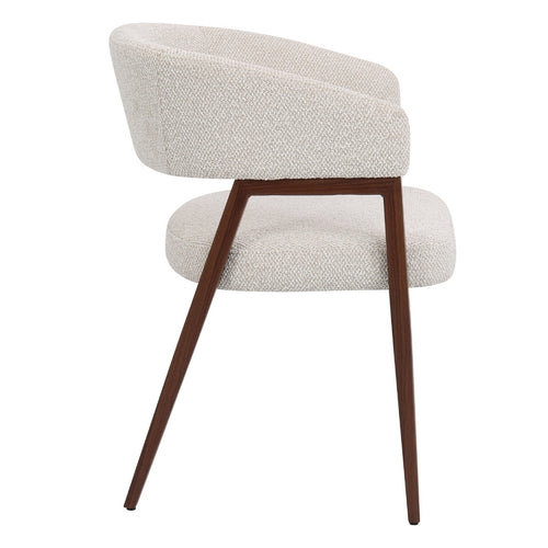 DÉJA Living Eetkamerstoel Fureso - Beige/Walnoot - Set van 2