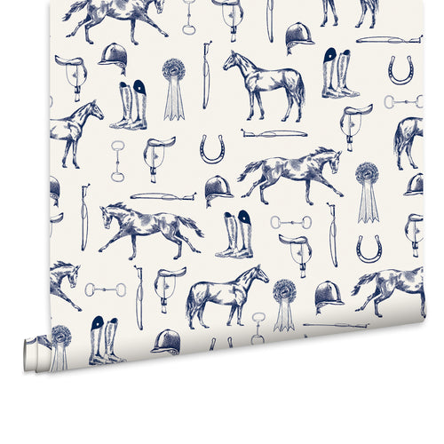 Joules Vliesbehang - Sketched Equestrian