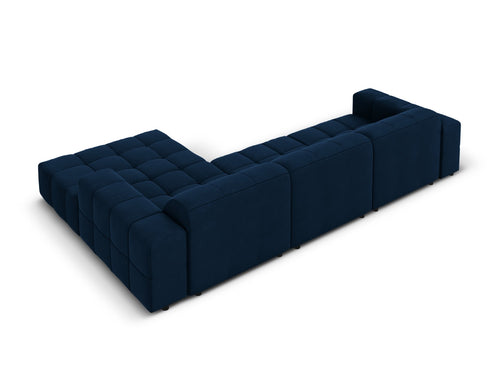 Cosmopolitan Design rechter hoekbank Chicago 4-zits, flueel koningsblauw - 167x294x78cm