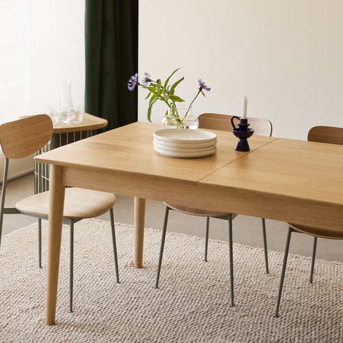 Tikamoon Uitschuifbare tafel in massief mangohout 4-6 personen. - Naturel