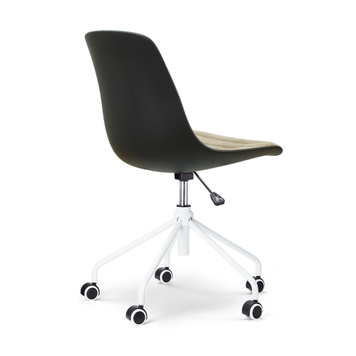 Nolon Nout-Liv eetkamerstoel zwart met nougatbruin zitkussen - wit onderstel - vtwonen shop