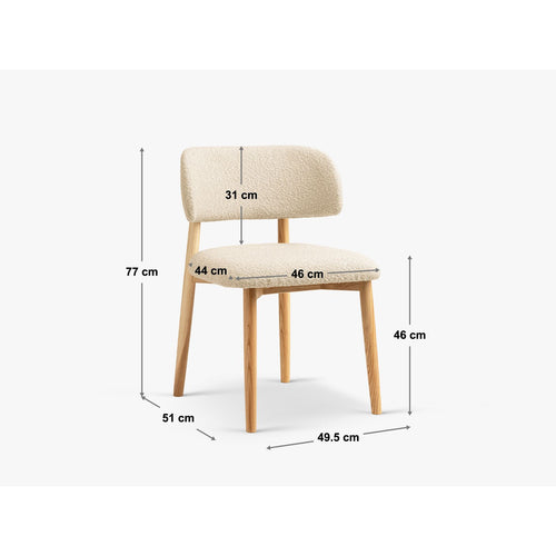 Set van 2 stoelen Evan chenille bordeaux - 51x49.5x77cm