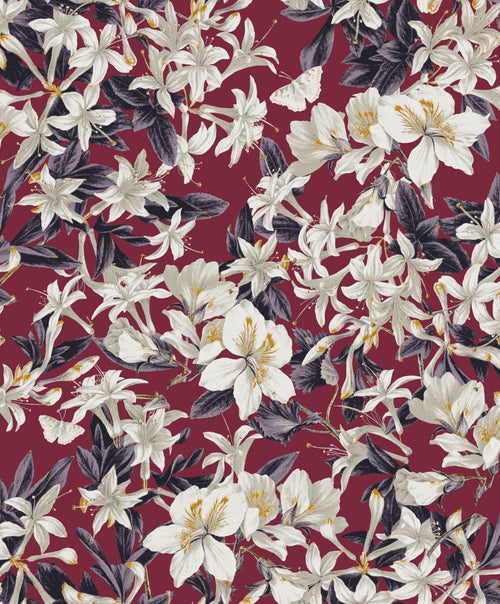 Masureel behang bloemen rood - 53 cm x 10.05 m - 630620 - vtwonen shop