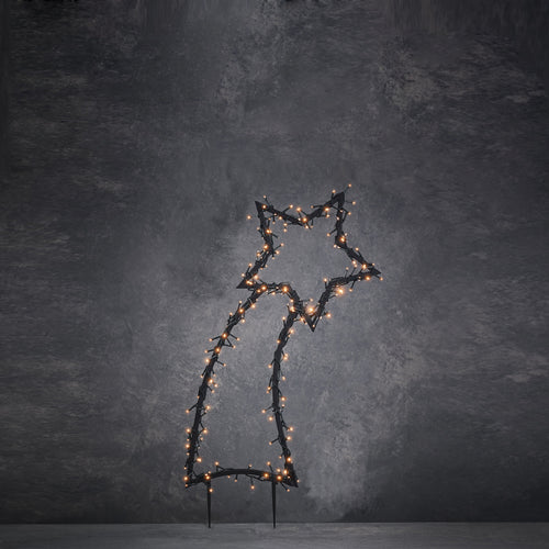 Luca Lighting Garden d'Light Vallende Ster Tuinsteker met Warm Witte LED Verlichting - L35 x H77 cm - Zwart - vtwonen shop