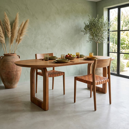 Raw materials eettafel Bullnose open - bruin - 180 cm