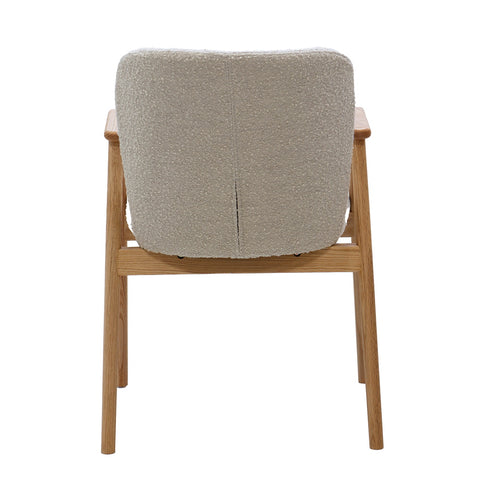 DÉJA Living Eetkamerstoel Lena - Eikenhout/Polyester - Taupe - Set van 2