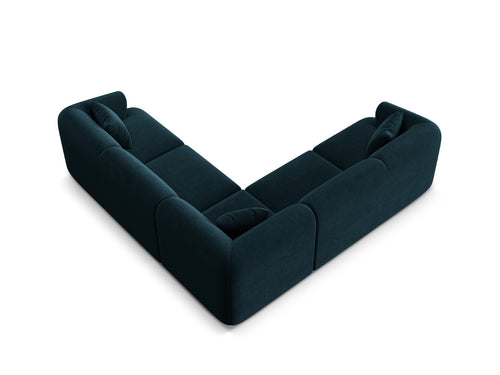 Cosmopolitan Design Symmetrische modulaire hoekbank Campi 6-zits, flueel diepe olie - 255x255x70cm