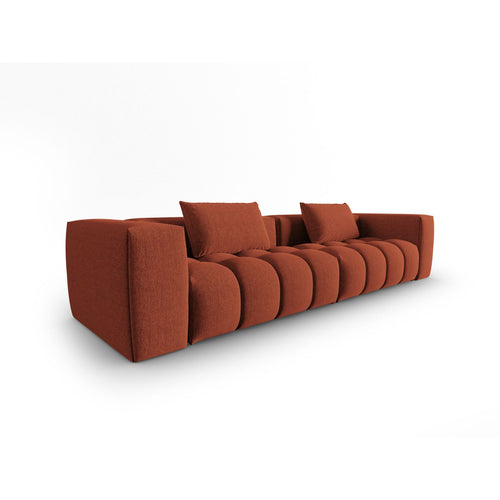 Cosmopolitan Design - Modulaire bank Verona 5-zits, structurele stof koraal - 85x290x70cm