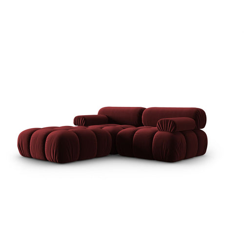Cosmopolitan Design - Modulaire bank Cortina 3-zits, flueel rood - 188x188x70cm