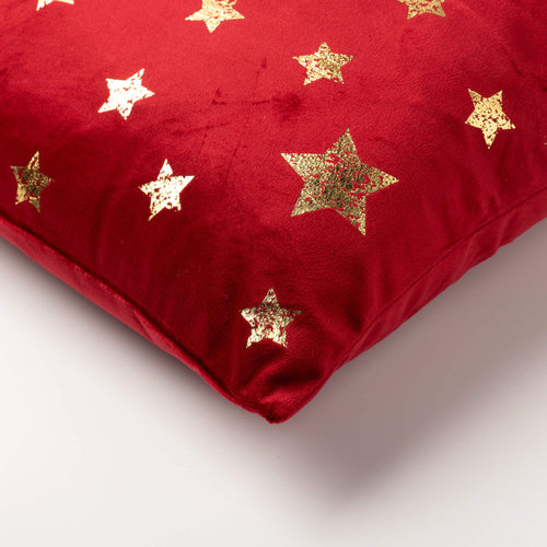 STARRY-SKY - sierkussen 45x45 cm - fluweel - sterren - Scooter - rood, goud