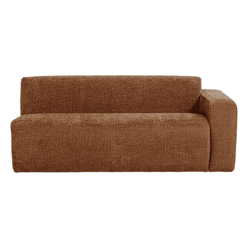 WOOOD 2-zits bank arm rechts Mojo Base - Wollig - Roestbruin - 74x185x97