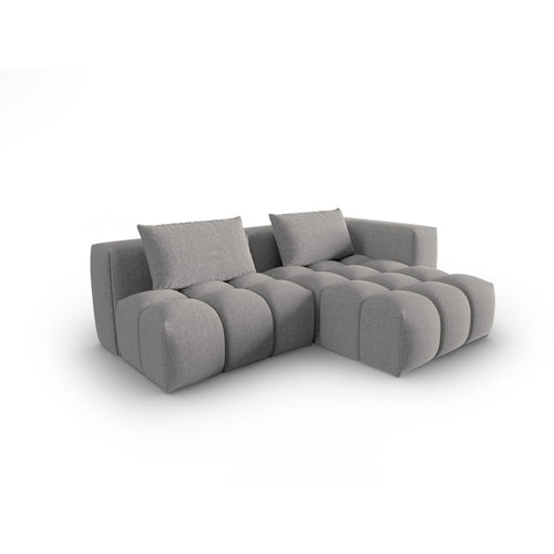 Cosmopolitan Design - Modulaire hoekbank rechts Verona 3-zits, structurele stof warm grijs - 145x205x70cm