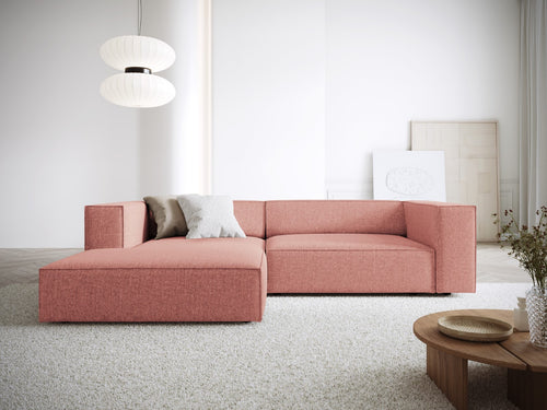Cosmopolitan Design linker hoekbank Arendal 3-zits, chenille, roze - 166x224x70cm