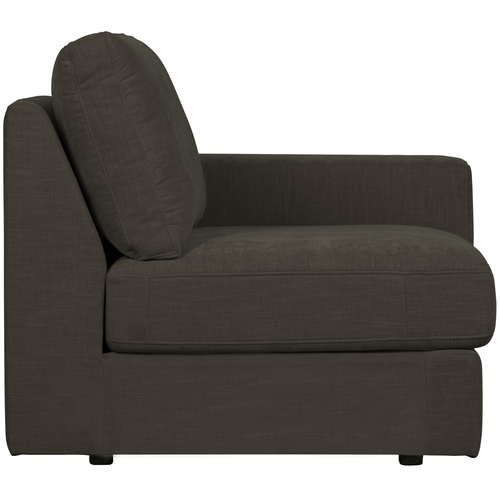vtwonen 1-zits bank element met arm rechts Family - Polyester - Antraciet - 85x115x98