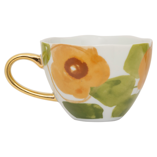 Urban Nature Culture Good Morning kopje Cappuccino/Tea Floral Art - Caramel - Ø 11x8cm