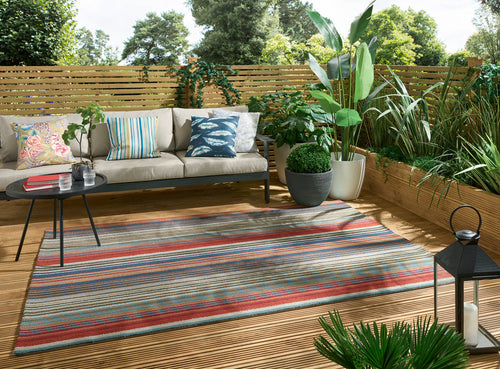 Vloerkleed Harlequin Spectro Stripes-Teal/Sedonia/Rust Outdoor 200x280 cm - vtwonen shop