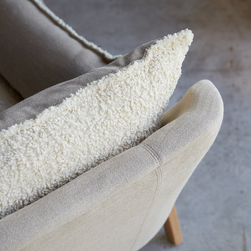 Tikamoon 3-zitsbank van massief eikenhout en linnen - Beige - vtwonen shop