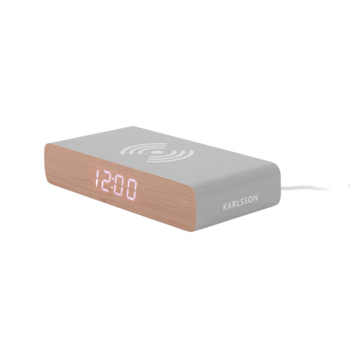 Karlsson wekker Retro Flat LED - grijs - 16.1x7.6x3cm - vtwonen shop