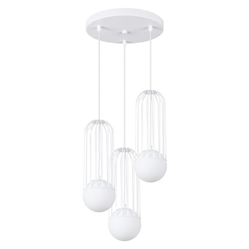 Sollux Lighting Hanglamp BRINA 3P wit - 34x34x115cm