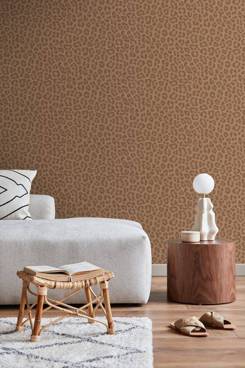 ESTAhome behang panterprint terracotta bruin - 50 x 900 cm - 139968