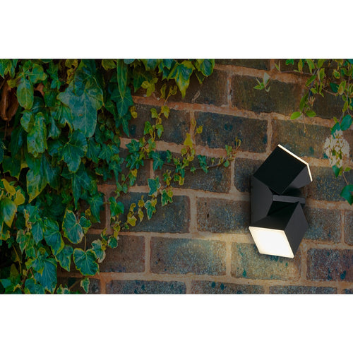 Searchlight Montana LED Buiten Up Down Wandlamp, Zwart