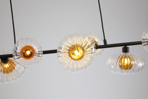 Searchlight hanglamp Sunbeam - 7 lichts - 93  x 150   cm - mat zwart