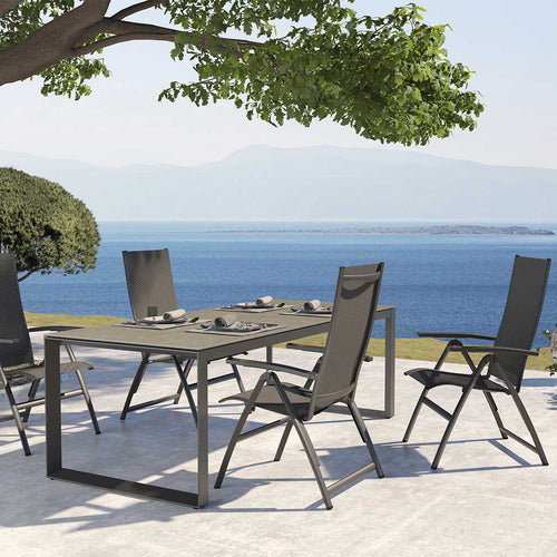 4 Seasons tuinstoel Cadiz - matt carbon verstelbaar