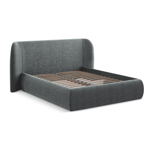 LaMiaSofa Bed met opbergruimte Trieste - chenille stof - grafiet - 230x215x110