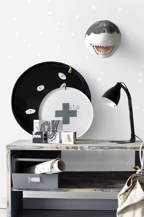 ESTAhome fotobehang sterrenhemel licht warm grijs en mat wit - 200 x 279 cm - 158857