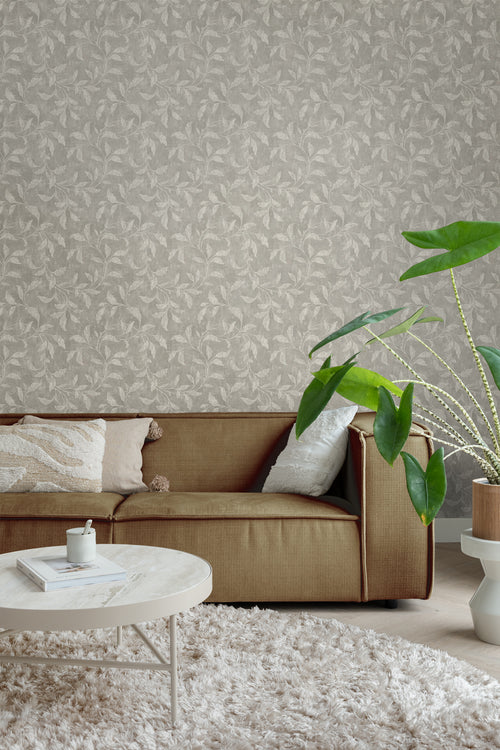 Borastapeter behang bladeren donker beige - 53 cm x 10.05 m - 660275 - vtwonen shop
